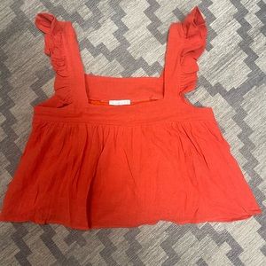 Linen Ruffle Tank